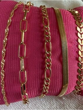 Set of 5 Gold Tone Bracelet Set